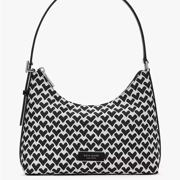 Kate Spade Sam Icon Modernist Hearts Jacquard Small Shoulder Bag - Picture 1 of 14